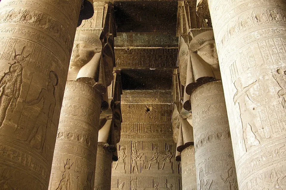 Book Before It Fills | Solar Eclipse Trips 2027: Luxor, 6m23s Totality Hathor-headed columns inside the Temple of Hathor at Dendera