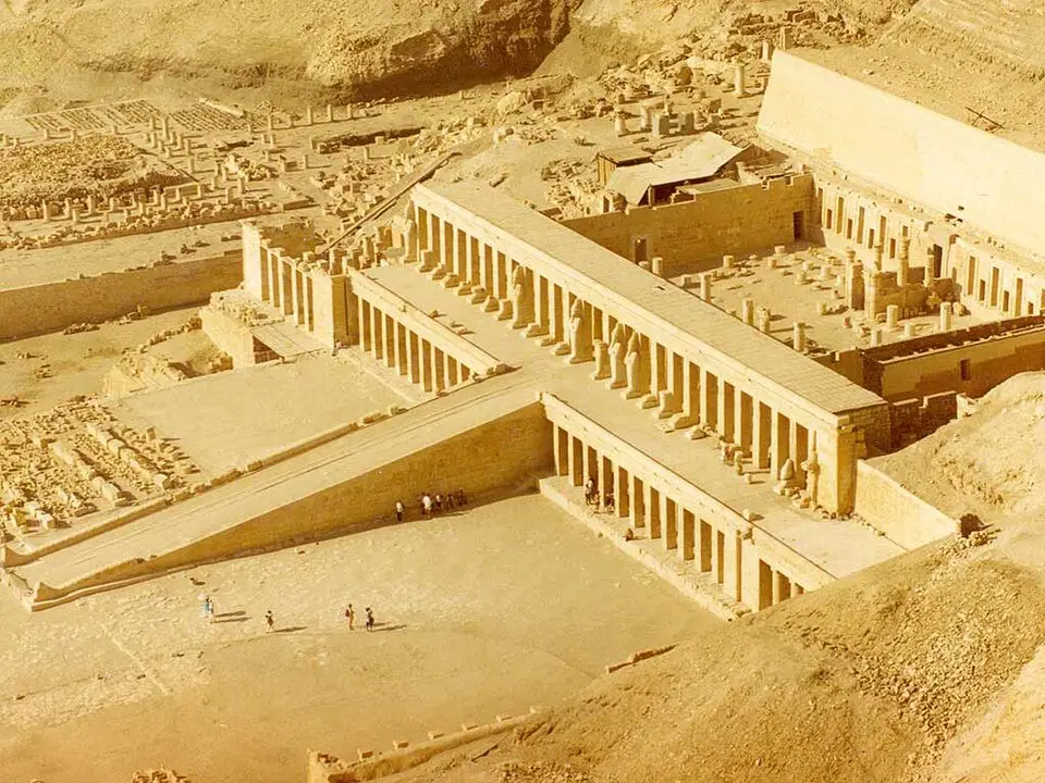 Book Before It Fills | Solar Eclipse Trips 2027: Luxor, 6m23s Totality The terraced Mortuary Temple of Hatshepsut beneath the cliffs of Deir el-Bahari